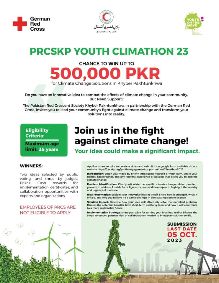 Opportunity for Khyber Pakhtunkhwa Youth: Participate in PRCS KP Climathon 2023